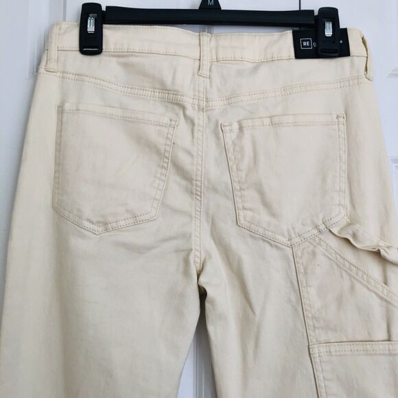 RE GENERATION WOMEN'S JEANS CARPENTER FLARE MID RISE BEIGE DEMIN SIZE 5/27  173 - Picture 12 of 12